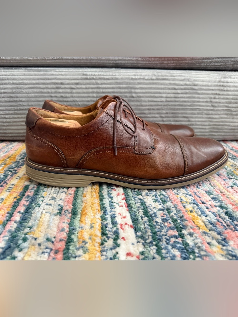 Florsheim Norwalk Cap Toe Men's Cognac Brown Leather Lace-Up Oxfords